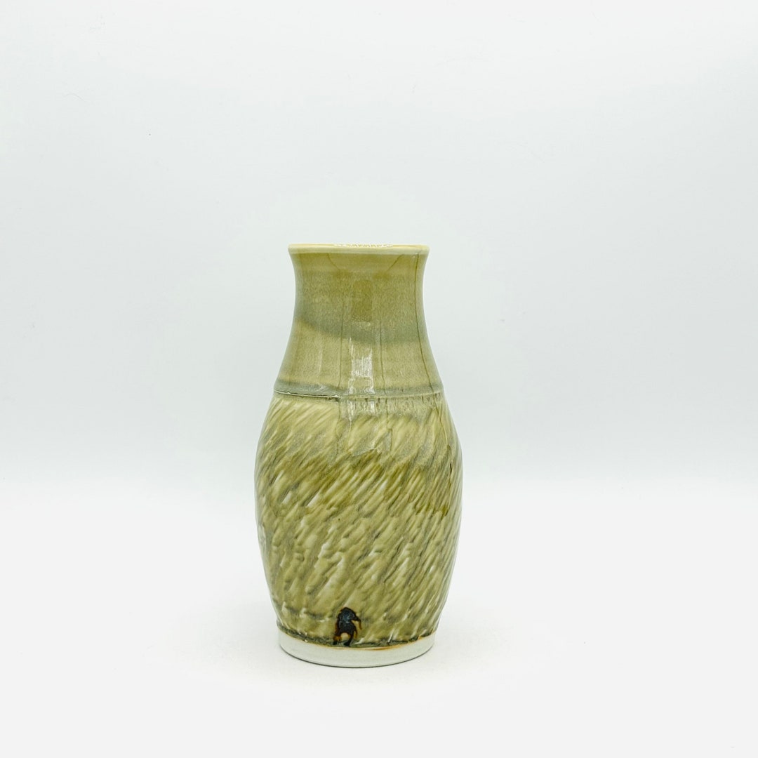 Soothing Celedon Reduction Fired Chattered Ceramic Porcelain Vase 1 by ...