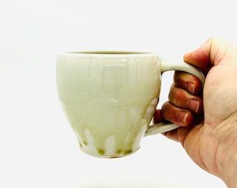 NOUVEAU ! Mug 3 Celedon Drip en céramique cuite au feu de bois par Jessica Cronstein
