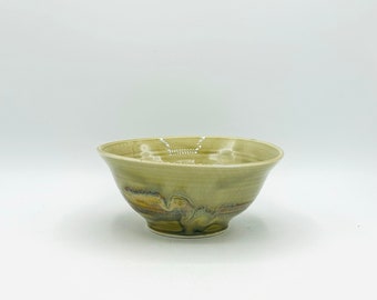 Bol 1 Ondulé Celedon en Porcelaine Cuisson Réduite par Jessica Cronstein