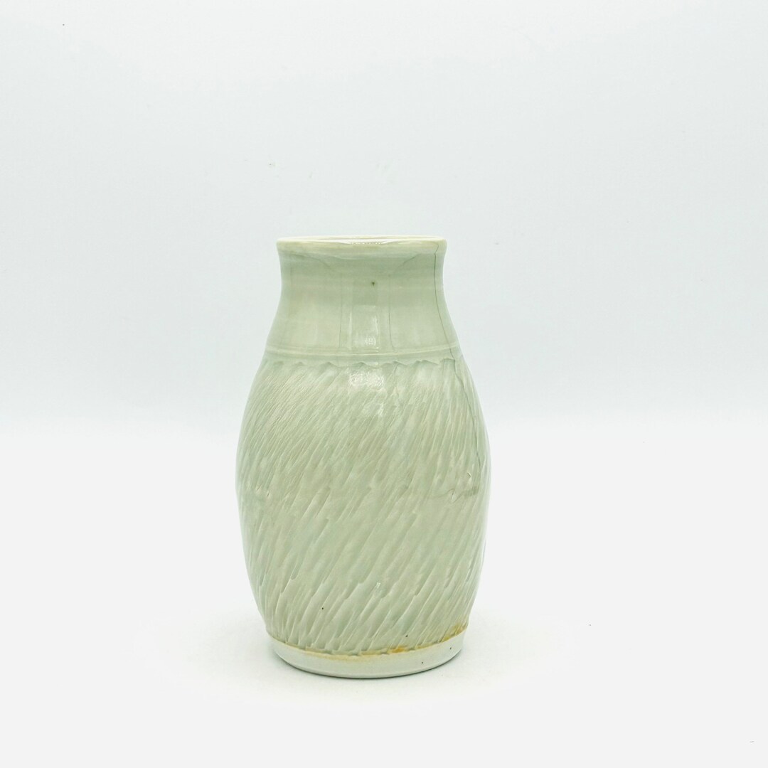 Soothing Celedon Reduction Fired Chattered Ceramic Porcelain Vase 5 by ...