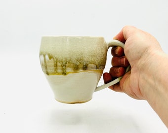 NOUVEAU ! Mug 2 Celedon Drip en céramique cuite au feu de bois par Jessica Cronstein