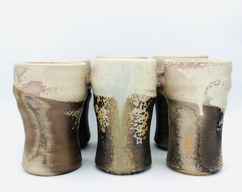Grandes tasses Stardust cuites au feu de bois en céramique par Jessica Cronstein
