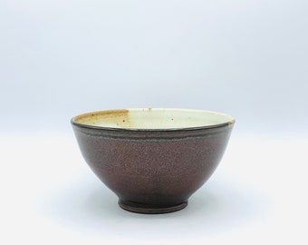 Rich Chocolate and Speckled Dijon Reduction Fired Ceramic Bowls by Jessica Cronstein
