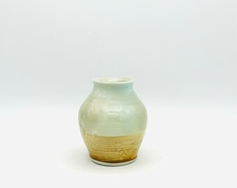 Vase en Frêne Bleu et Bronze Cuisinière sur Bois par Jessica Cronstein
