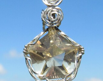 Pendentif pierre de soleil étoile à facettes