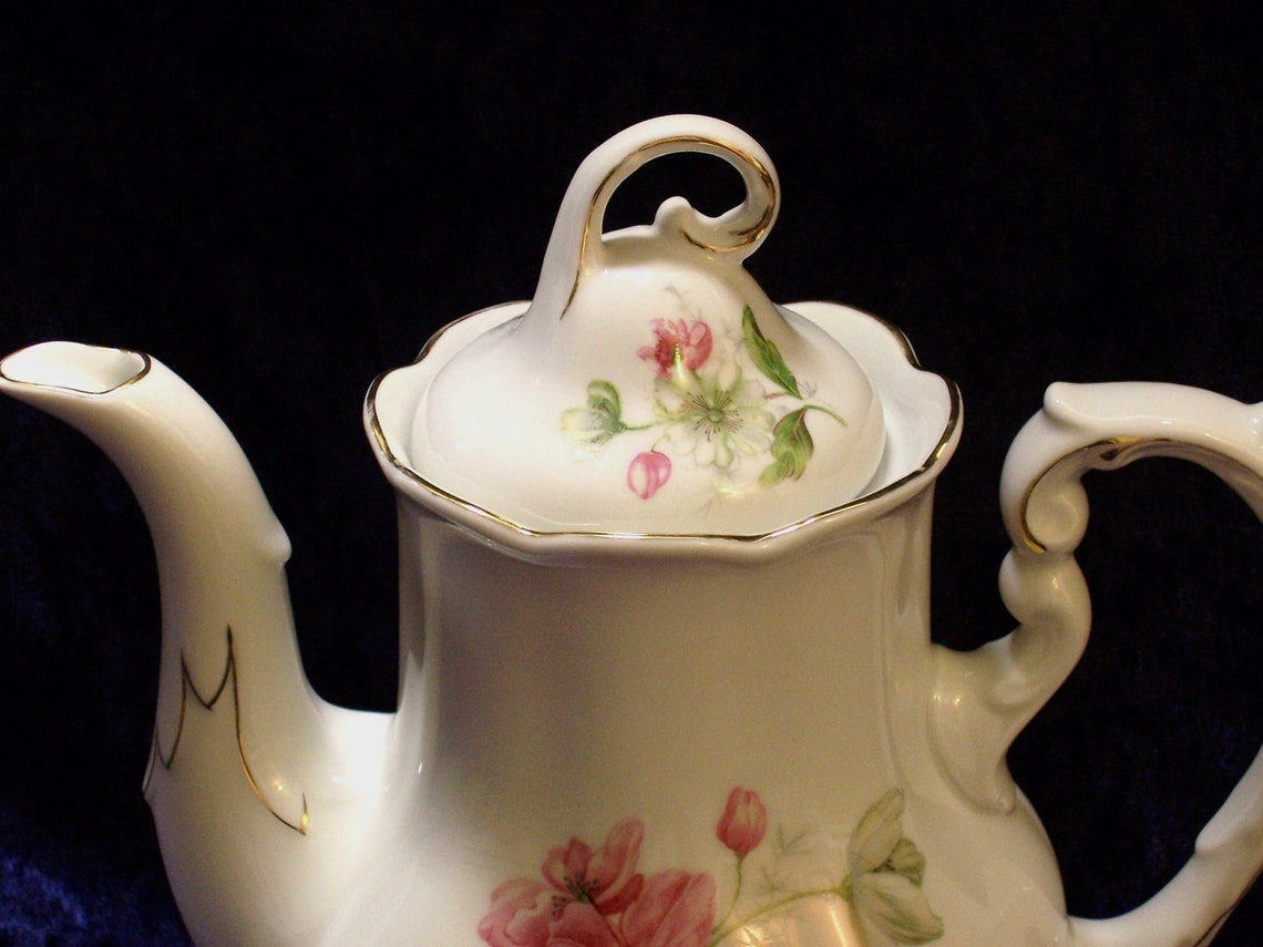 Vintage Teapot Porcelain Bavaria Germany 6 Cup Teapot Gold Etsy