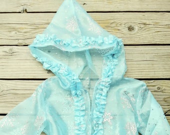 RTS Light BlueSilver Sparkling Snowflake Robe size 6