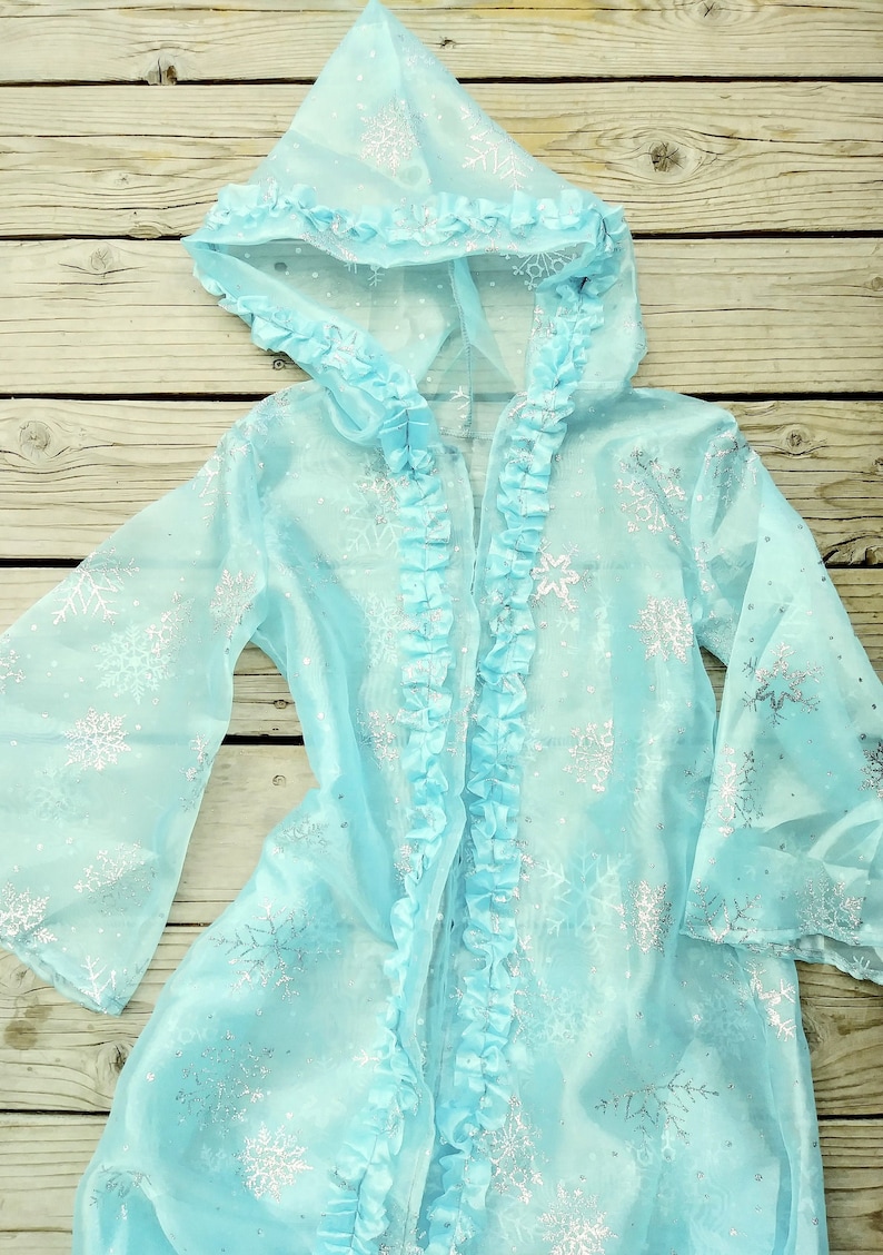 RTS Light BlueSilver Sparkling Snowflake Robe size 6