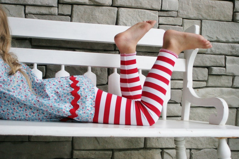 Striped Lycra Leggings with Yoga Waistband