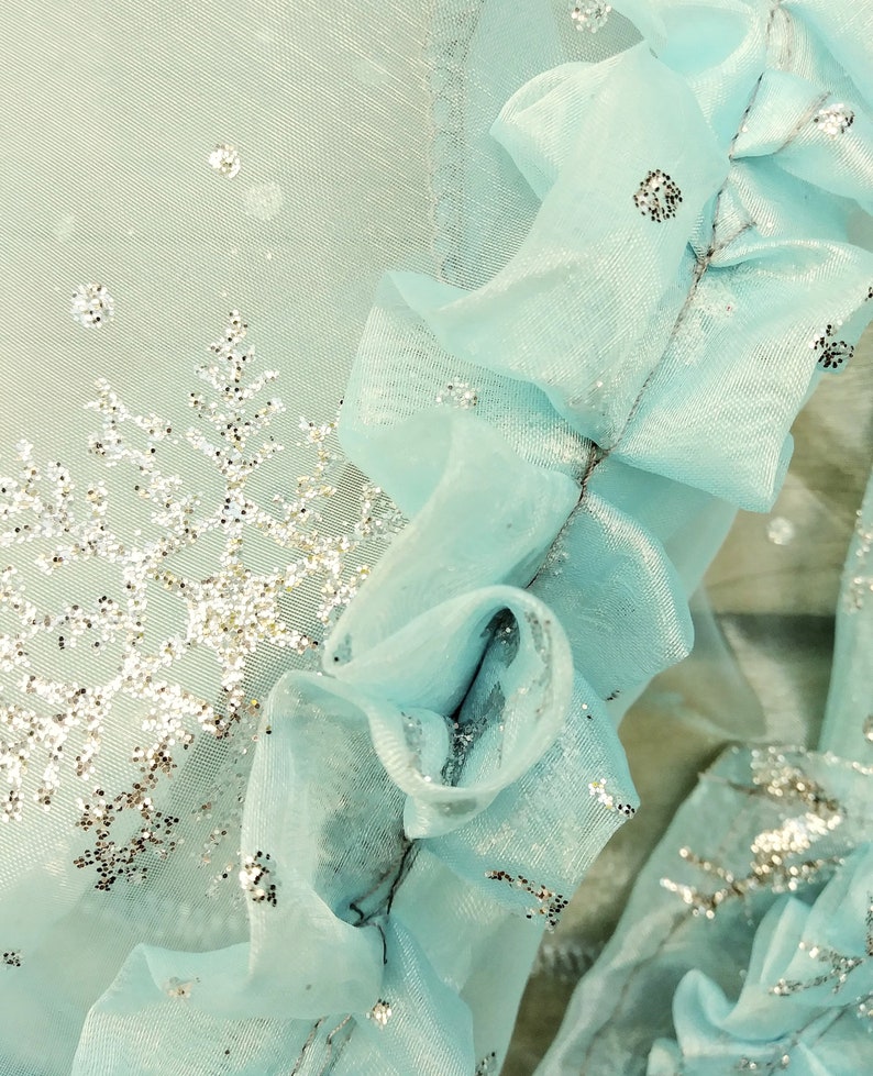RTS Light BlueSilver Sparkling Snowflake Robe size 6
