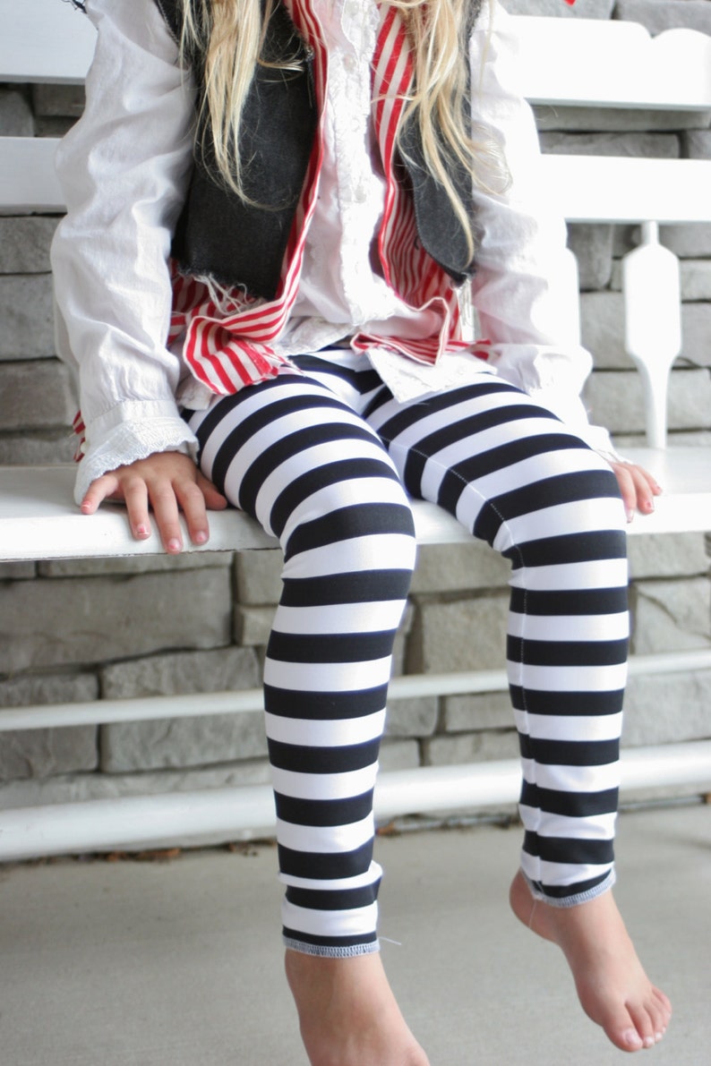Striped Lycra Leggings with Yoga Waistband