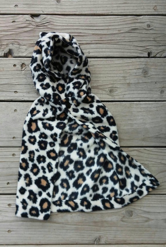 SALE 12m 6m Hooded Fleece Cheetah Print Cape cloak Costume Etsy