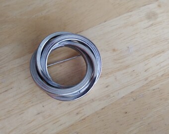 Silver Multi-Ring Brooch