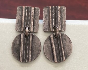 Dark Silver Dangle Earrings