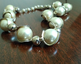 Gold Pearl Beaded Adjustable Necklace