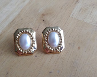 Gold and Pearl Earrings