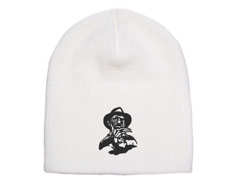 Freddy Kruger embroidered beanie; Nightmare on Elm Street Movie beanie multiple colors; adult/youth beanie caps
