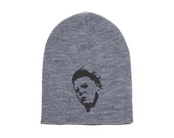 Michael Myers embroidered beanie; Halloween Movie beanie multiple colors; adult/youth beanie caps