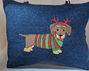 Embroidered Christmas Dog Pillow Ornaments; 14 design choices; great Christmas gift