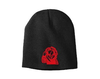 Chucky embroidered beanie; Child's Play Movie beanie multiple colors; adult/youth beanie caps
