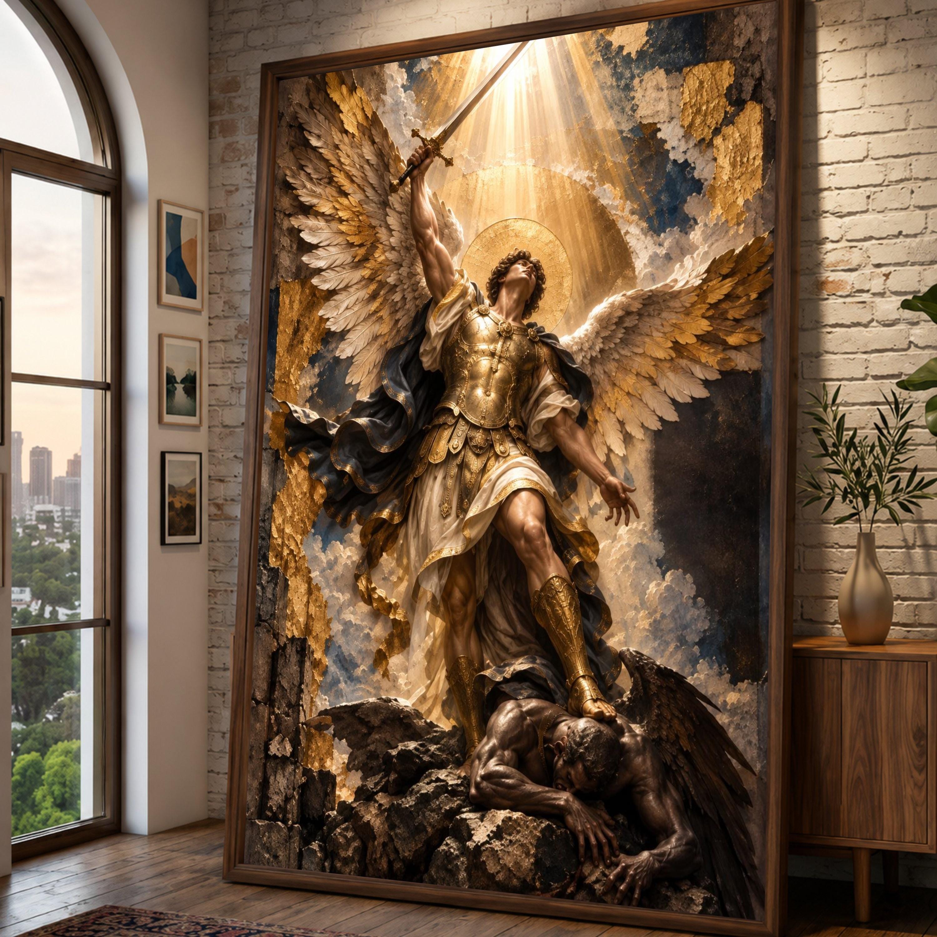 Archangel Michael Defeating Lucifer - Etsy