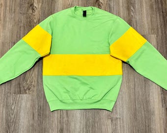 KLASGUL randig Undertale, Delta Rune, Kris-tröja, kostym, cosplay-tröja, kiwi-grön Liten, Medium, Stor, XL