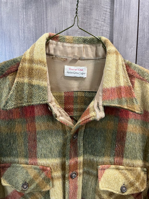 Vintage Hughes Hatcher/Suffrin Plaid Heavy Wool F… - image 3