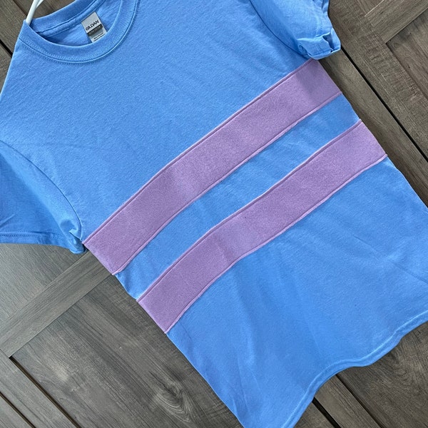 NEW!! Undertale Frisk short sleeve t-shirt with PASTEL stripes. Adult unisex sizes Small to Xlarge. Cosplay t-shirt for everyday wear!