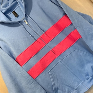 Felpa con cappuccio Frisk con zip frontale, felpa blu con cappuccio e strisce magenta, maglietta Frisk Undertale, costume, cosplay, unisex adulto