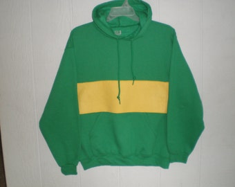 Undertale shirt, green hooded sweatshirt with yellow stripe,  cosplay, Chara hoodie, costume, unisex adult small, medium, large or x large