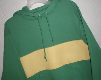 Undertale shirt, green hooded sweatshirt with yellow stripe, cosplay, Chara  hoodie, costume, unisex adult small, medium, large or x large