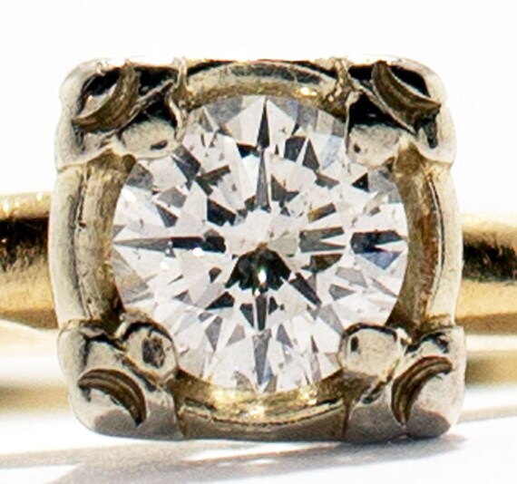 Vintage 14k Engagement .30 Carat Diamond Solitair… - image 3