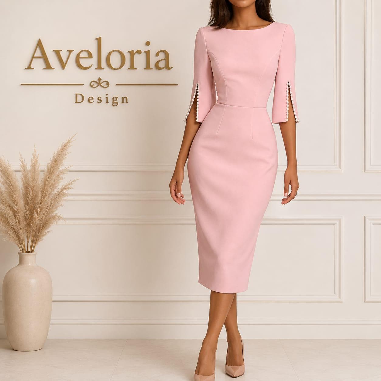 Pink Bell Sleeve Dress