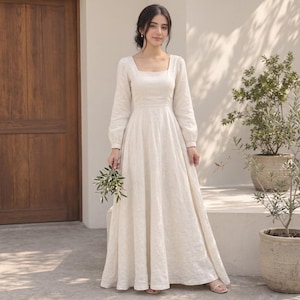 Long Flowy Cream Dress