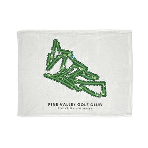 Manta con mapa del Pine Valley Golf Club, suave, de poliéster, ideal para la decoración del hogar relacionada con el golf.