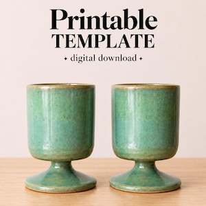 BEGINNER FRIENDLY Handmade Ceramic Goblet Template | Slab Pottery Guide (Digital Download)