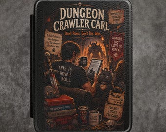 Dungeon Crawler Carl Reading in the Safe Room  Kindle Tablet ereader Case RPG Gaming Cover