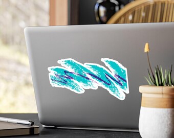 Adesivo de vinil Teal Brushstroke Jazz anos 90 Retro Vaporwave