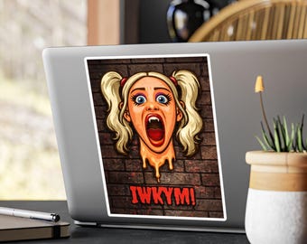 Samantha Screaming Head Color  Bottle Car Office Vinyl Decal | IWKYM Dungeon Crawler Carl Journal Bumper Sticker