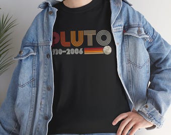 Pluto 1930 to 2006 Retro Astronomy Space Planet Solar System Graphic Shirt