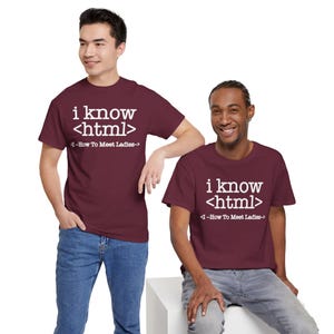I Know HTML Code Computer Programmer Coding Shirt image 2