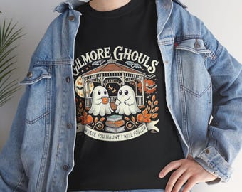 Gilmore Ghouls  Where you haunt, I will follow, Halloween Shirt, Coffee Bats Ghosts Dragonflies