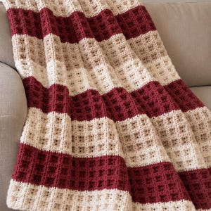 Waffle Stitch Crochet Blanket Pattern, Easy Textured Throw, Modern Crochet Afghan PDF