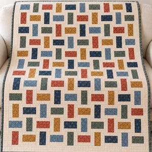 Scrappy Brick Quilt Pattern PDF | 3 Sizes