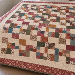 Scrappy Disappearing Nine Patch Quilt Pattern PDF | 4 Sizes