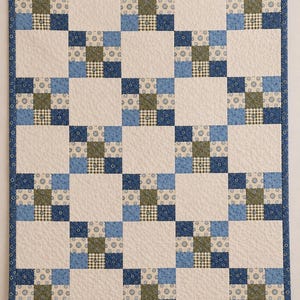 Easy Scrappy Nine Patch Quilt Pattern PDF | 4 Sizes