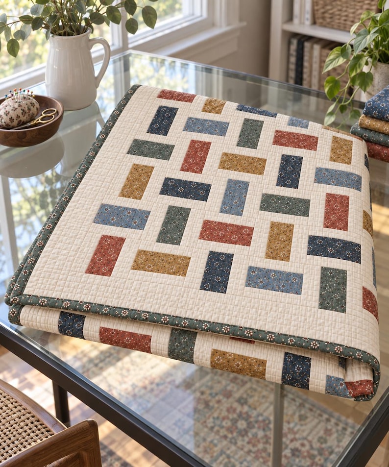 Scrappy Brick Quilt Pattern PDF, Beginner Friendly Quilt Pattern - Etsy UK