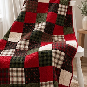 Patron PDF de courtepointe patchwork de Noël | 4 tailles