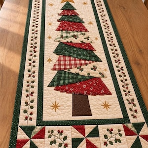 Easy Christmas Tree Table Runner Quilt Pattern PDF