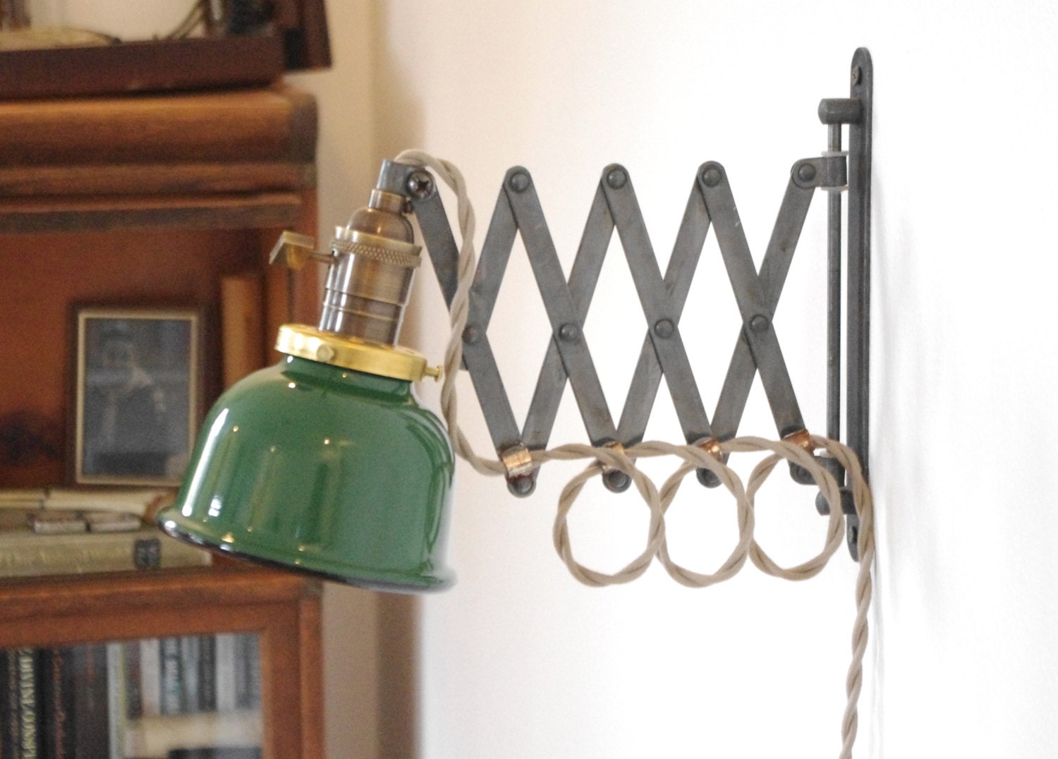 Scissor Wall Lamp Antiqued Patina Steampunk Lamp with Gas Etsy